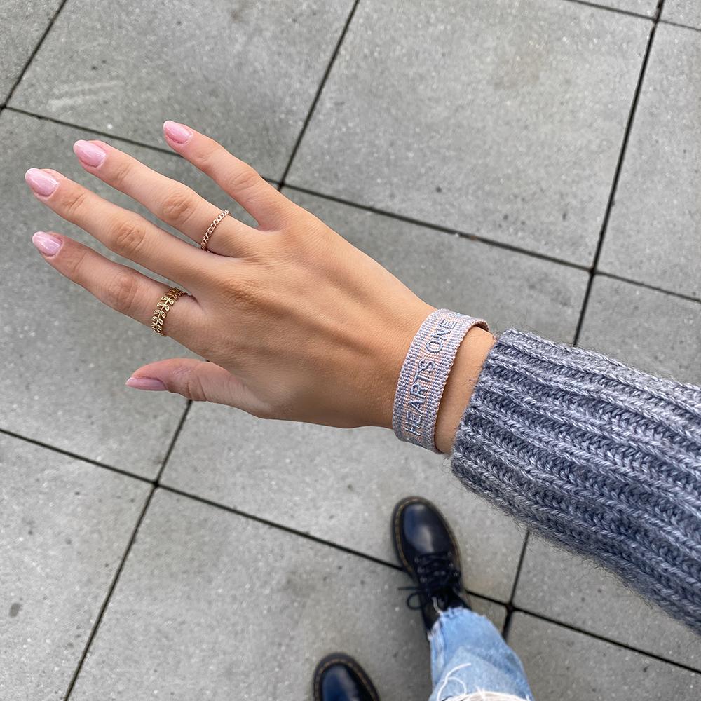 Armband Two Hearts One Soul Beige